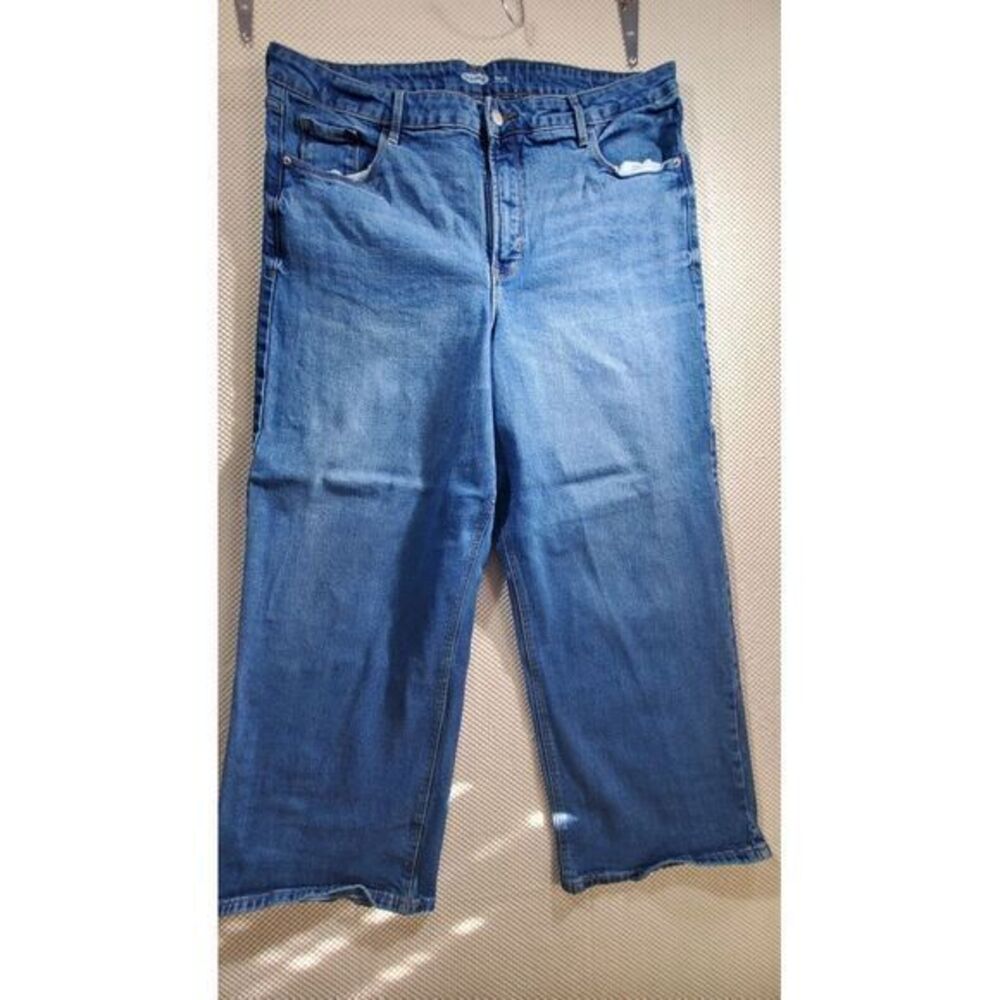 Old Navy Jeans Womens Size 18 Blue Extra High Rise Sky Hi Wide Leg Smooth Pocket